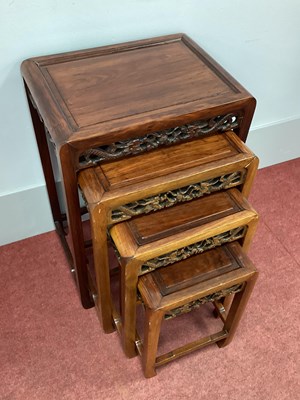 Lot 1572 - A Chinese Hardwood Quartetto Nest of Tables,...