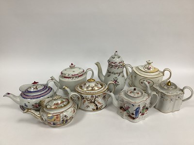 Lot 1044 - Two New Hall Porcelain Teapots, Covers and...