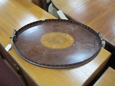 Lot 1289 - Edwardian Inlaid Mahogany Oval Tray, with...