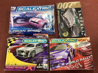 Lot 383 - Four Scalextric Slot Car Sets to include Road...