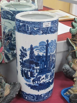 Lot 1271 - XIX Century Style Blue-White Porcelain Stick...