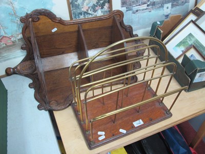 Lot 1120 - XX Century Oak Corner Wall Shelves, with C...