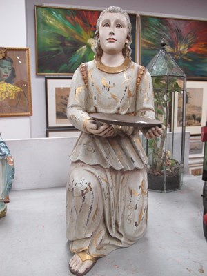 Lot 1374 - A Continental Figure of a Girl Kneeling...