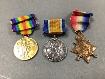 Lot 630 - WWI Medal Trio, comprising 1914-15 Star,...