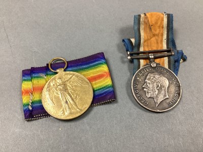 Lot 696 - WWI Casualty Medal Duo, comprising British War...