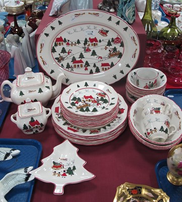 Lot 1175 - Mason's 'Christmas Village' Dinner Ware,...