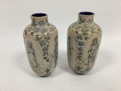 Lot 1070 - A Pair of Doulton Lambeth Stoneware Vases, of...