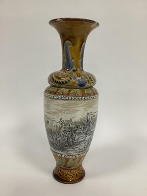 Lot 1060 - A Doulton Lambeth Stoneware Vase, of baluster...