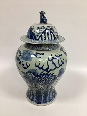 Lot 1137 - A Chinese Blue and White Porcelain Baluster...