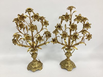 Lot 1339 - A Pair of Late XIX Century Gilt Metal Five...