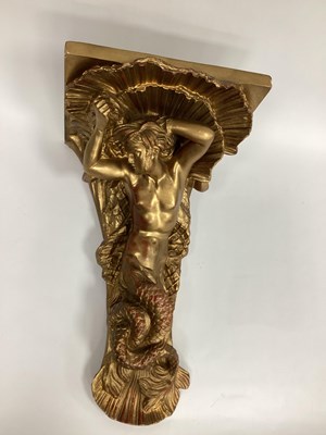 Lot 1343 - A Large Plaster Gilded Wall Bracket, in the...