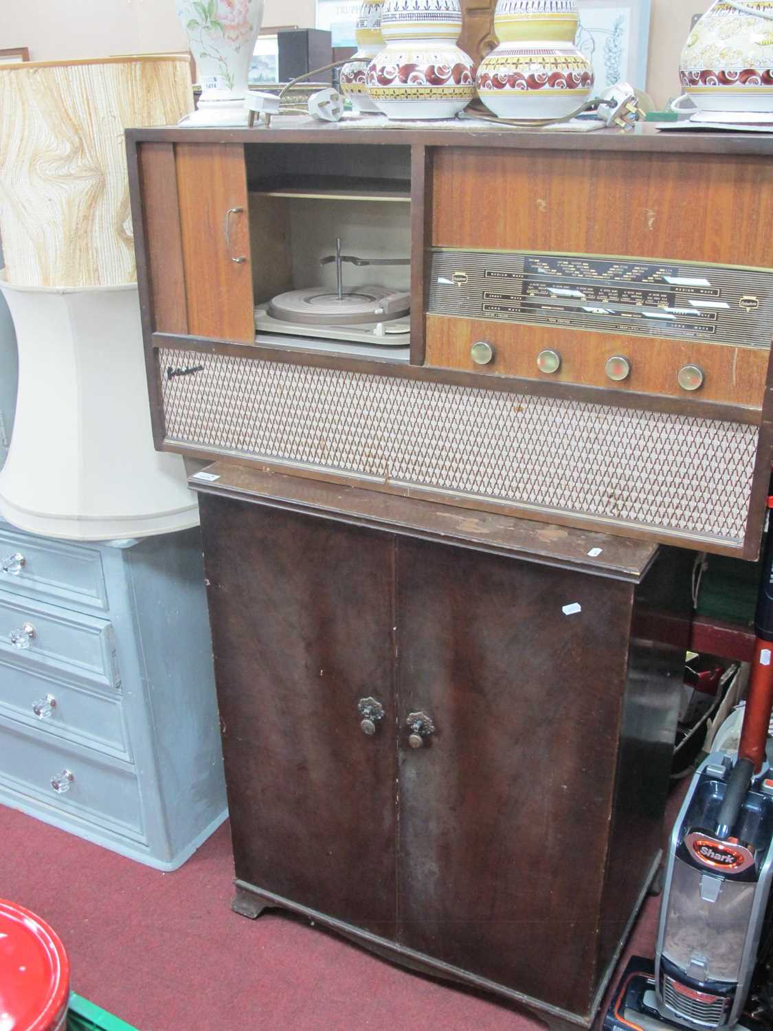 Lot 1473 - Portadyne Radiogram, having monarch turntable,...