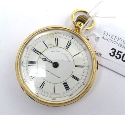 Lot 350 - An 18ct Gold Cased Openface Pocketwatch,...