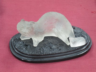 Lot 1162 - Vintage Frosted Glass Figure of a Seated Fox,...