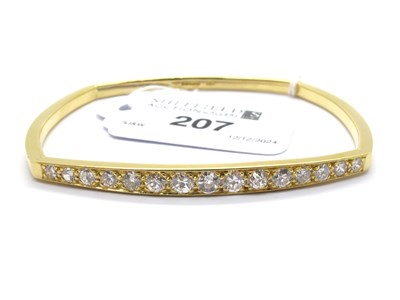 Lot 207 - An 18ct Gold Fifteen Stone Diamond Set Bangle,...