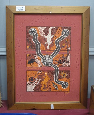 Lot 1284 - Linda Nabanunga, Aboriginal artwork with...