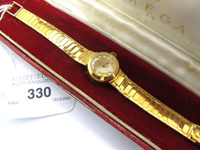 Lot 330 - Omega; An 18ct Gold Cased Ladymatic Wristwatch,...