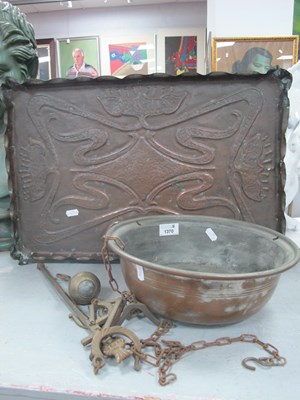 Lot 1370 - Arts & Crafts Copper Tray, with wavy...