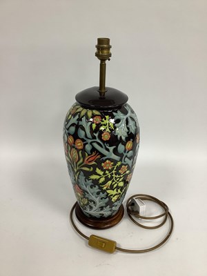 Lot 1053 - A Moorcroft Pottery Table Lamp, painted in the...