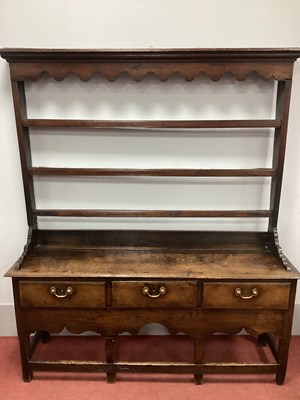 Lot 1526 - A Mid XVIII Century Joined Oak Dresser, the...