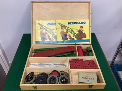 Lot 569 - Components of a Post War Red/Green Meccano Set...