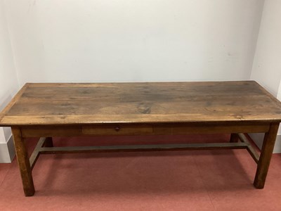 Lot 1508 - A Large Oak Farmhouse Table, with five plank...