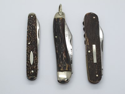 Lot 15 - Brooks and Crookes, two blades, stag scales,...