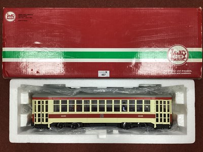 Lot 467 - Boxed LGB G Gauge American style tramcar ref...