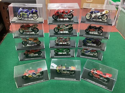 Lot 496 - Fifteen 1:24th Scale Diecast Model Motorcycles...