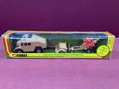 Lot 694 - Corgi Toys Set No 909 Quad Tractor Trailer and...