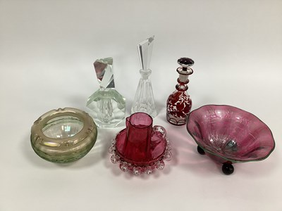 Lot 1010 - A Late XIX Century Cranberry Glass Sugar Bowl,...