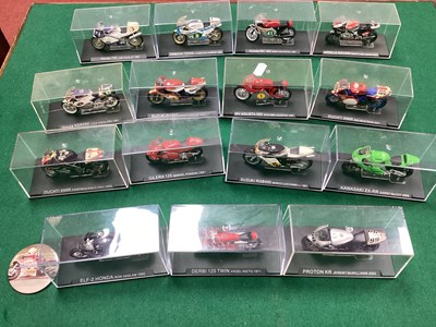 Lot 523 - Fifteen 1:24th Scale Diecast Model Motorcycles...