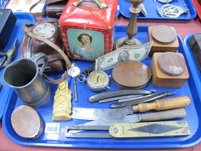 Lot 1458 - Two Sheffield Razors, XIX Century copper snuff...