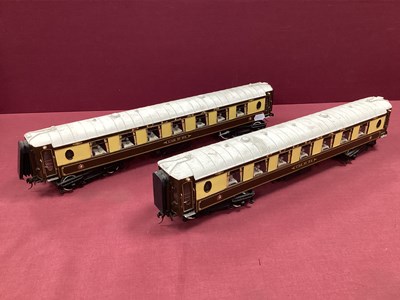 Lot 698 - Two kit-built O gauge Pullman coaches.