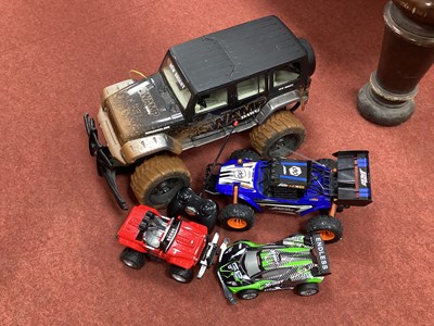 Lot 465 - Four Remote Control Cars, untested, playworn