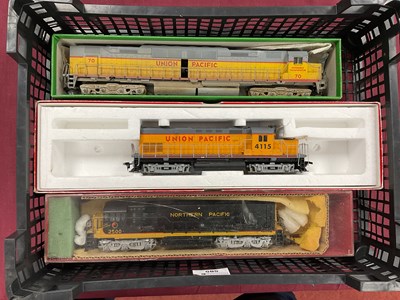 Lot 585 - Three boxed Rivarossi HO scale American diesel...