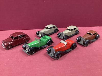 Lot 675 - Five Dinky Post War 36 Series Cars, and a...