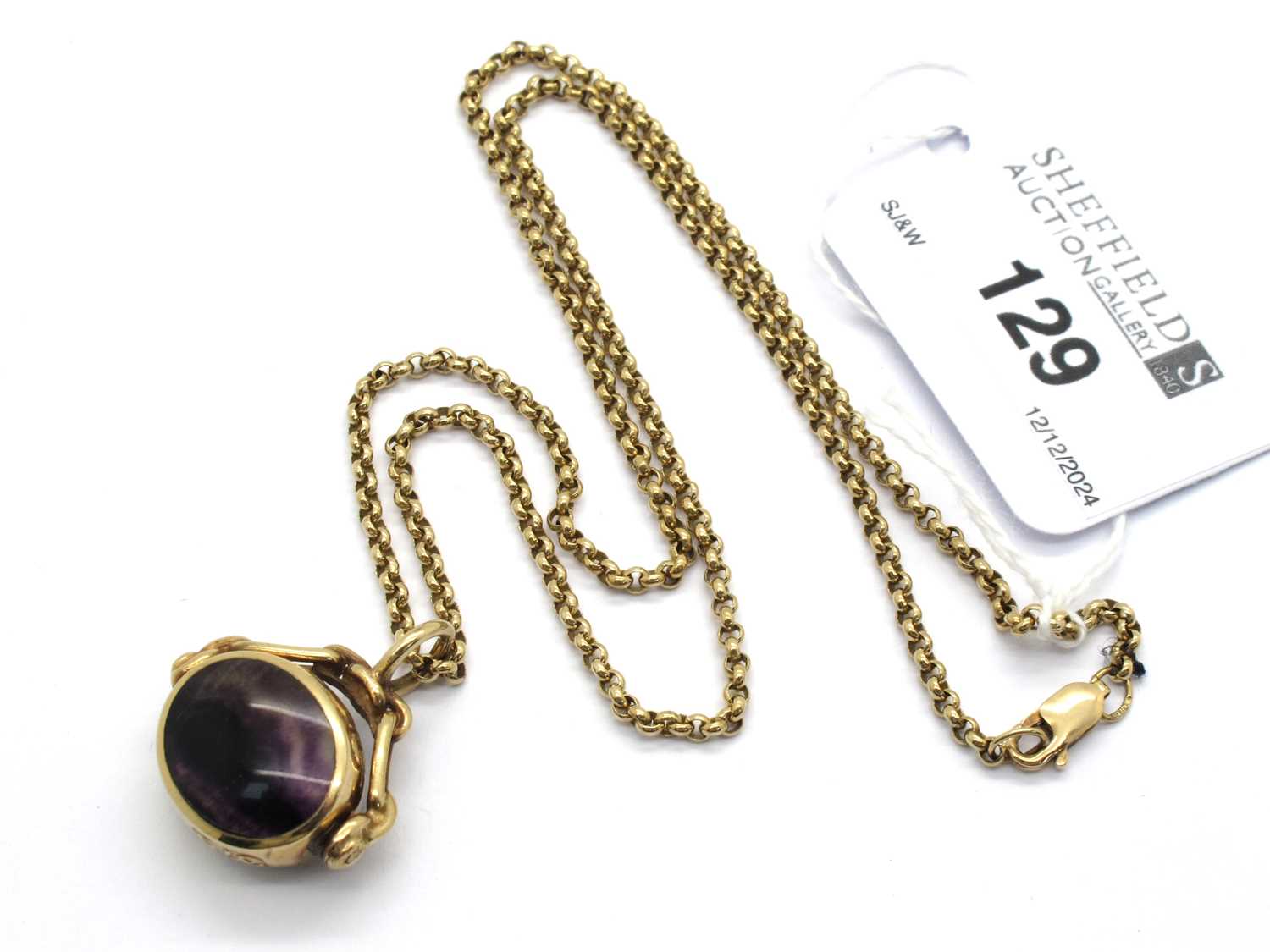 Lot 129 - David Scott Walker; A 9ct Gold Blue John and...