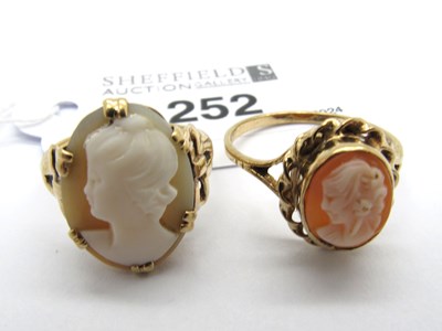 Lot 252 - An Antique Style Carved Shell Cameo Ring, the...