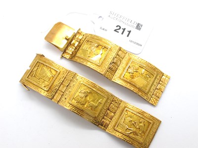 Lot 211 - A Highly Decorative Panel Bracelet (detached),...