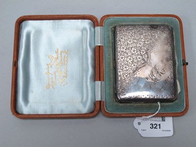 Lot 321 - A Victorian Hallmarked Silver Card Case, HM,...