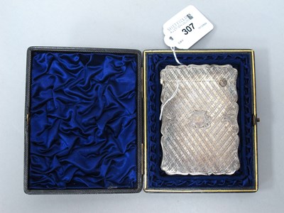 Lot 307 - A Hallmarked Silver Card Case, ES, Birmingham...