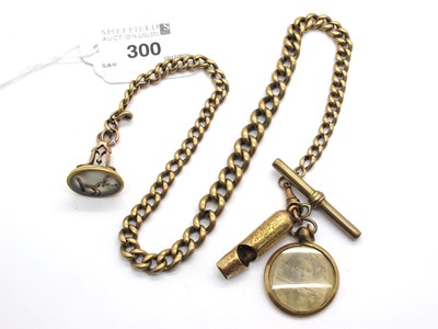 Lot 300 - A Hollow Graduated Curb Link Pocketwatch Chain,...