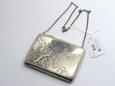 Lot 316 - An Edwardian Hallmarked Silver Card Case,...