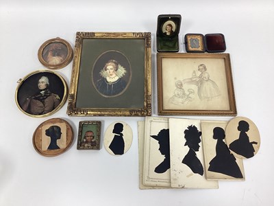 Lot 1326 - A Silhouette of a Young Lady, mounted in a...