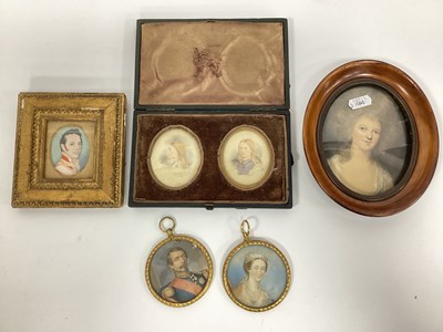 Lot 1327 - A Miniature Painted on Paper, signed T. Stitch,...