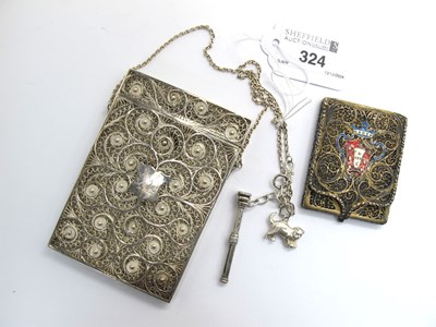 Lot 324 - A Highly Decorative Continental Filigree Card...