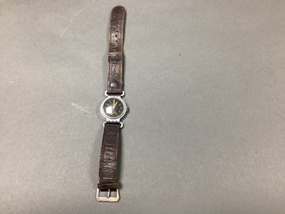 Lot 621 - WWI Style Trench Wrist Watch on leather strap,...