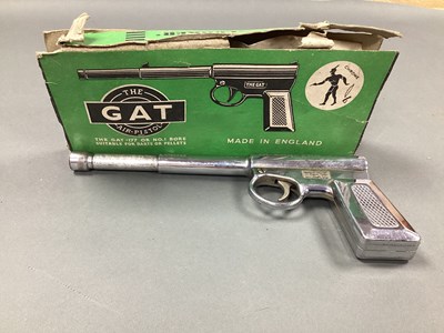 Lot 526 - Vintage Gat Chrome -177 Air Pistol, with paper...