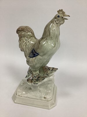 Lot 1050 - A c.1930's Losol Ware Model of a Cockerel, in...